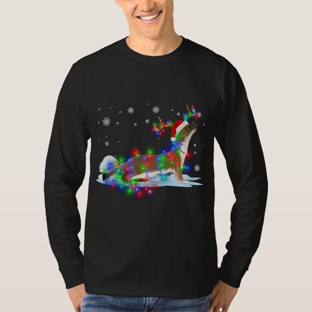 Otters Julgran Light Pajama Animal Julafton T Shirt (Framsida)
