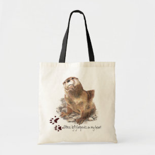 Otters lämnat fotavtryck på mitt hjärta Funny Anim Tygkasse