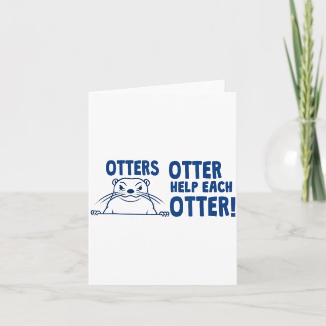 Otters Otter Help Each Otters Funny Saying  Kort (Framsida)