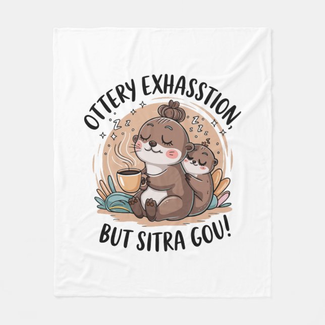 Ottery Expression Cute Sloth och Baby Fleecefilt (Framsidan)