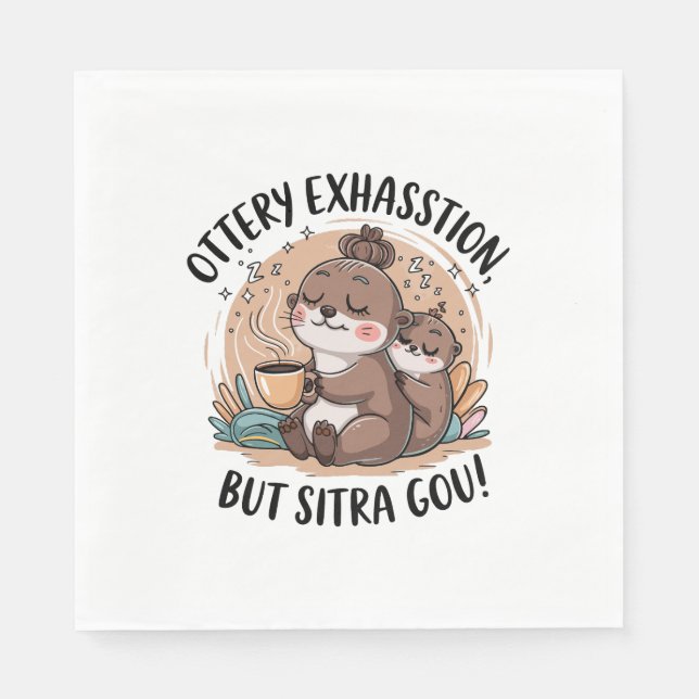 Ottery Expression Cute Sloth och Baby Pappersservett (Framsidan)