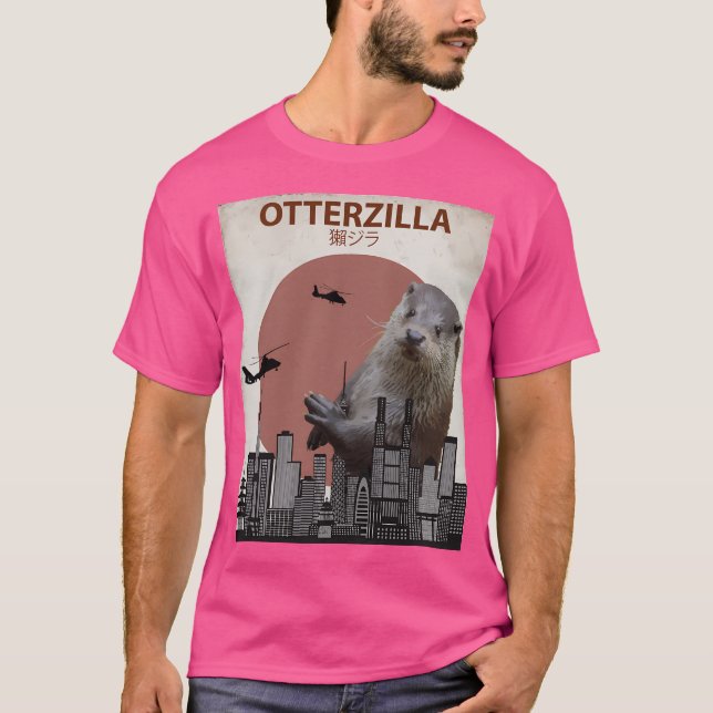 Otterzilla - Giant Otter Monster T Shirt (Framsida)