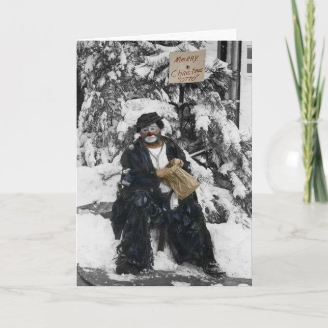 Otto Griebling Circus Clown jul Card Helgkort (Framsida)