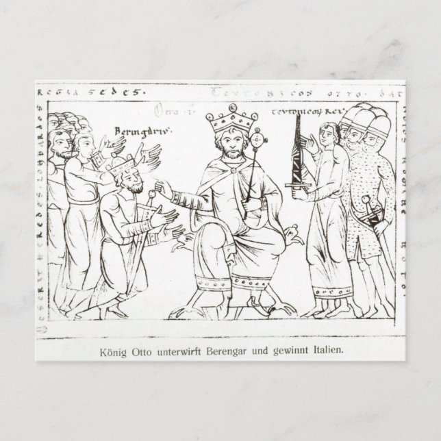 Otto I underkastar sig Berenger II Vykort (Framsida)