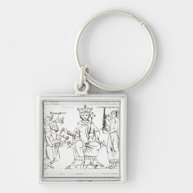 Otto mig som sänder till Berenger II Fyrkantig Silverfärgad Nyckelring (Framsidan)