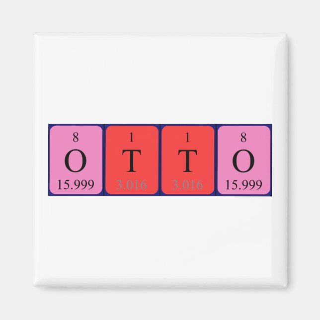 Otto Periodisk magnet bord namn (Framsidan)