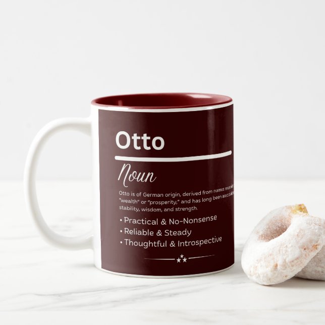 Otto Personalized Name Två-Tonad Mugg (Med munk)