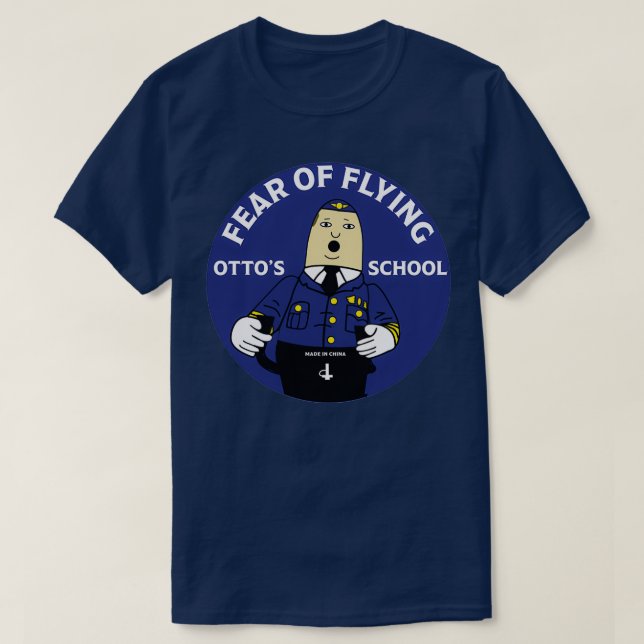 Otto Pilot fruktan för att flyga på flygande skolf T Shirt (Design framsida)