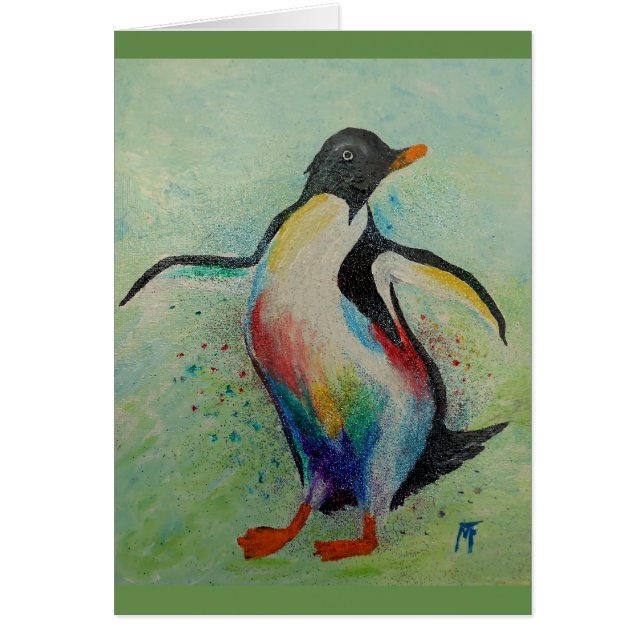 Otto pingvinet hälsningskort (Framsidan)