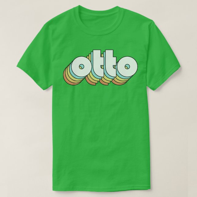 Otto Retro Rainbow Typography Faded Stil T Shirt (Design framsida)