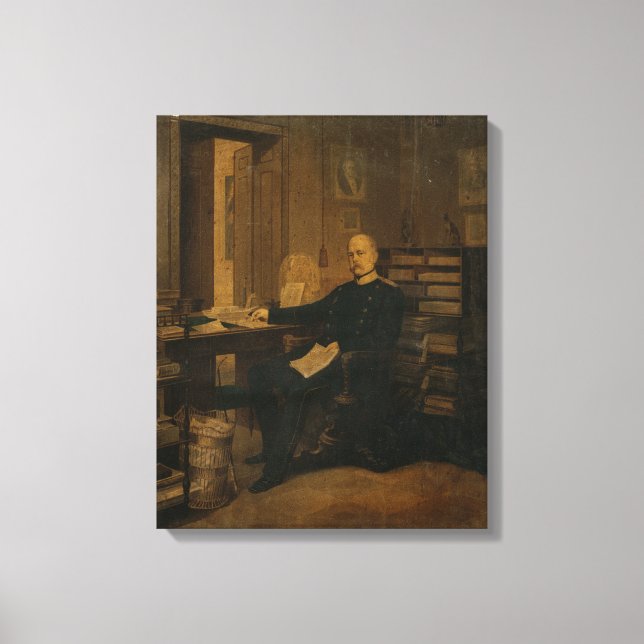 Otto von Bismarck i sin studie Canvastryck (Framsida)