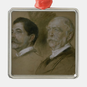 Otto von Bismarck och hans Son Herbert Julgransprydnad Metall