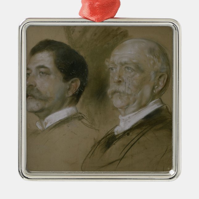 Otto von Bismarck och hans Son Herbert Julgransprydnad Metall (Framsidan)