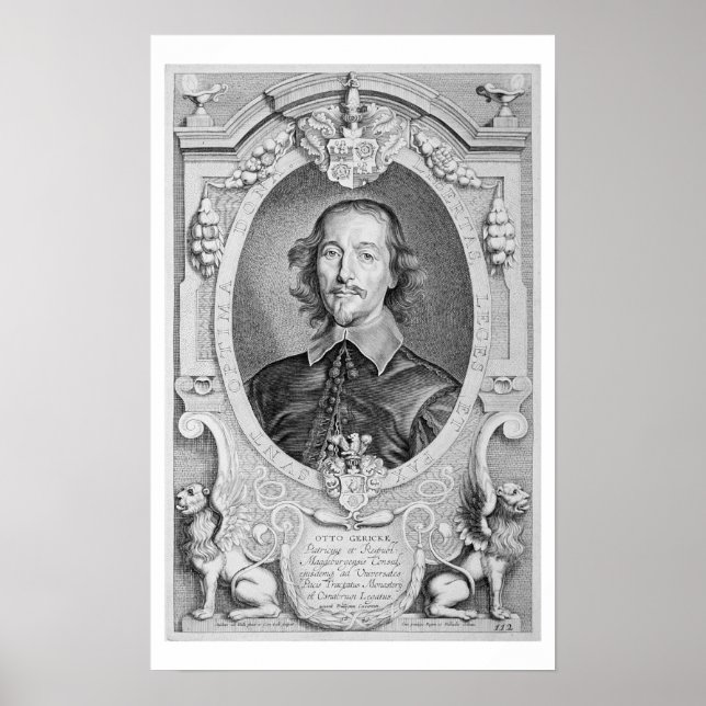 Otto von Guericke (1602-86) från "Porträtt des Ho Poster (Framsidan)