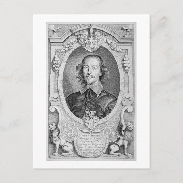 Otto von Guericke (1602-86) från "Porträtt des Ho Vykort (Framsida)