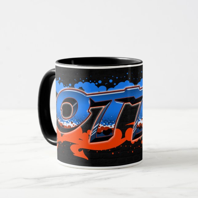 Otto Vorname Name Graffiti blue orange Tasse Mugg (Framsida vänster)