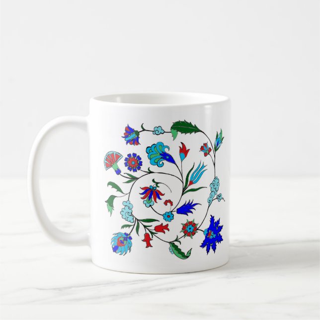 Ottoman inspirerad blommönstermugg kaffemugg (Vänster)