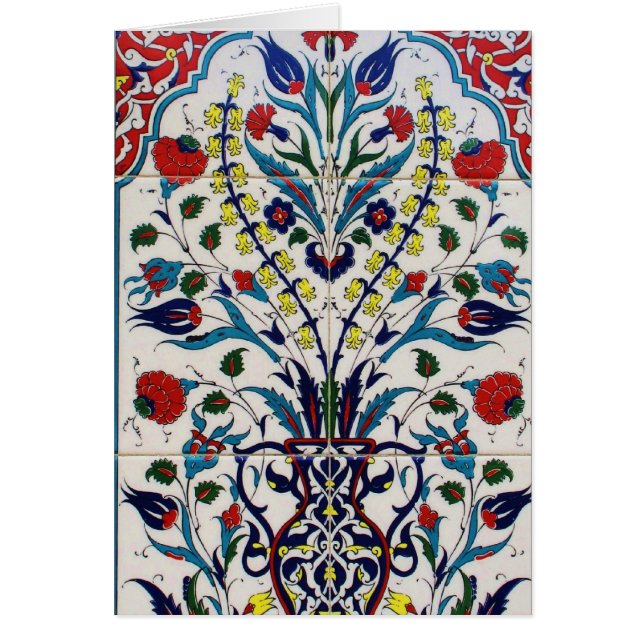 Ottoman Turkey Arabesque Old Tile Hälsningskort (Framsidan)