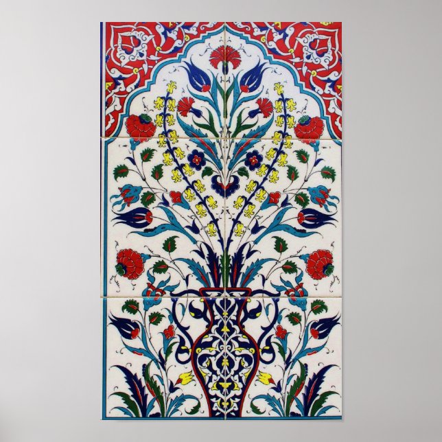 Ottoman Turkey Arabesque Old Tile Poster (Framsidan)