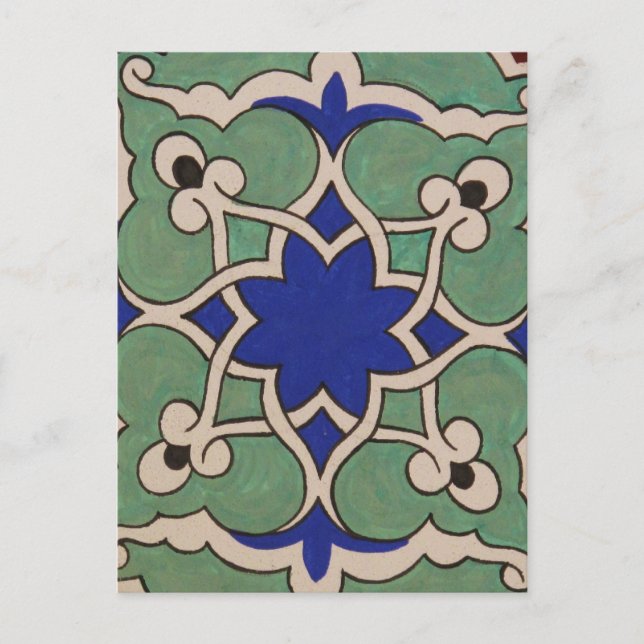 Ottoman Turkey Arabesque Old Tile Vykort (Framsida)