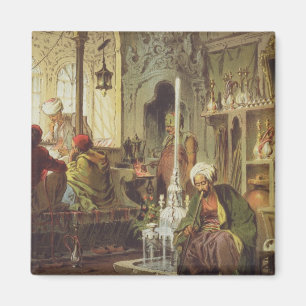 Ottomankaffehus, 1862 (färglithoen) magnet