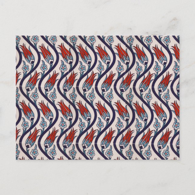 Ottomans Tulip Mönster / Tile Art Vykort (Framsida)