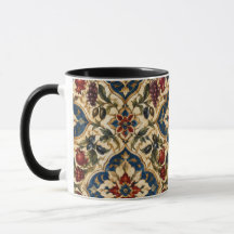 Ottomansk Iznik Granatäpple & Druv Keramisk Mugg