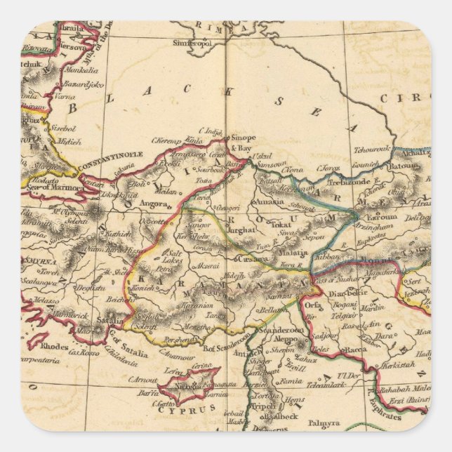 Ottomanskt imperium fyrkantigt klistermärke (Framsida)