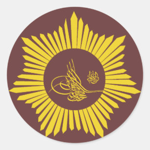 OttomanväldeTughra Calligraphy Runt Klistermärke
