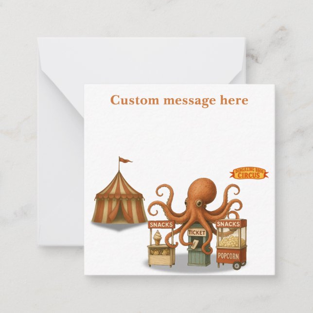 Ottos cirkus-snackbar anteckningskort (Framsida)