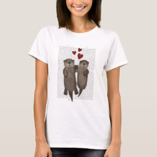 Ottrar som håller Händer T Shirt