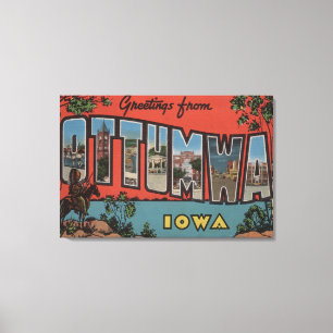 Ottumwa IowaLarge brev ScenesOttumwa, IA Canvastryck