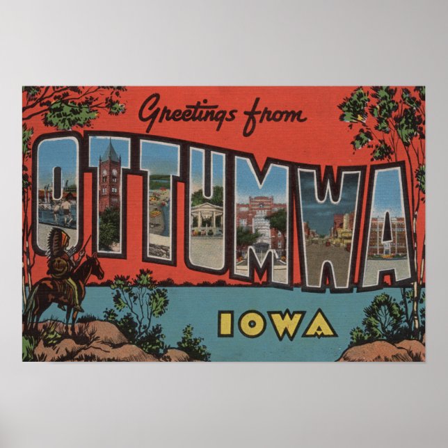 Ottumwa, IowaLarge Brev ScenesOttumwa, IA Poster (Framsidan)