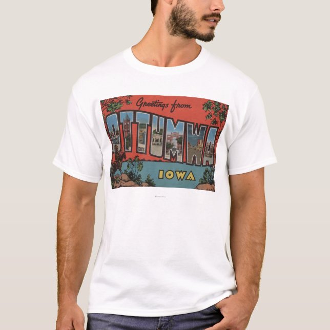 Ottumwa IowaLarge brev ScenesOttumwa, IA T-shirt (Framsida)