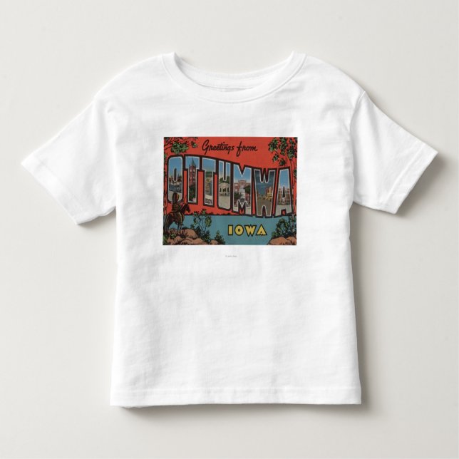 Ottumwa IowaLarge brev ScenesOttumwa, IA T-shirt (Framsida)