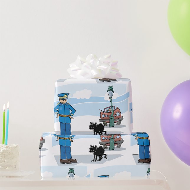 Otur luck Svart Katt Polis och Olycka Presentpapper (Skapare uppladdad)