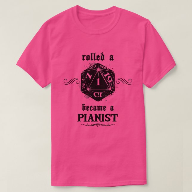 Oturlig Roll Pianist T Shirt (Design framsida)