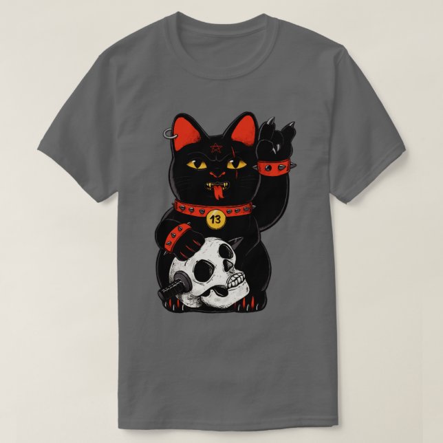 Oturligt svart katt t shirt (Design framsida)