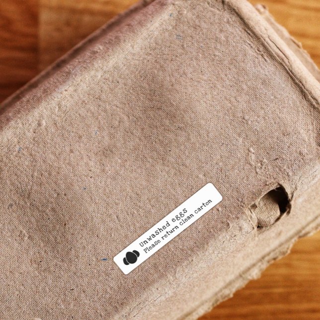 Otvättad etikett för äggreturkartong Tvättbar etik (Skapare uppladdad)