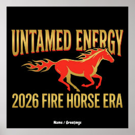 Otyglad Energi 2026 Eldhäst Era Lunisolar Nyår Poster