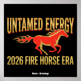 Otyglad Energi 2026 Eldhäst Era Lunisolar Nyår  Poster