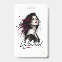 Otyglad. Vertikalt Namnskylt | Designer-ID-skulder