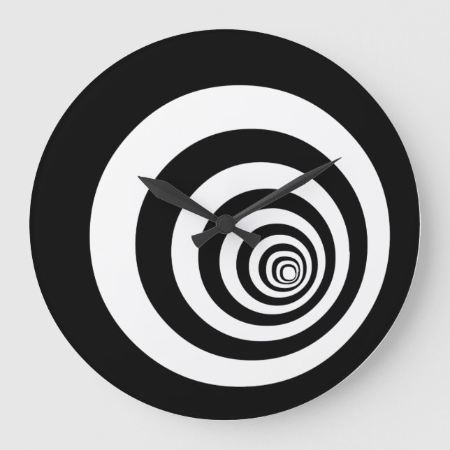 Otypiska optiska Illusionskoncetriska cirklar Stor Klocka (Framsida)