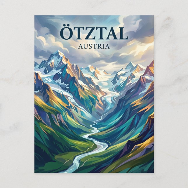 Ötztal Österrike Vykort (Framsida)