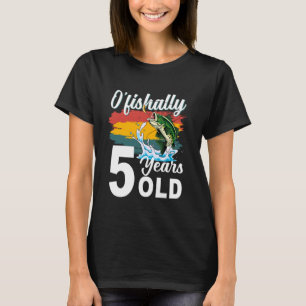 Ou2019fishally 5 år gammal födelsedags pojke fiske t shirt
