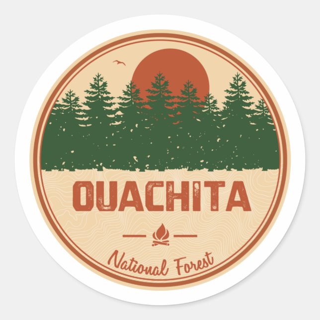 Ouachita National Forest Runt Klistermärke (Framsida)