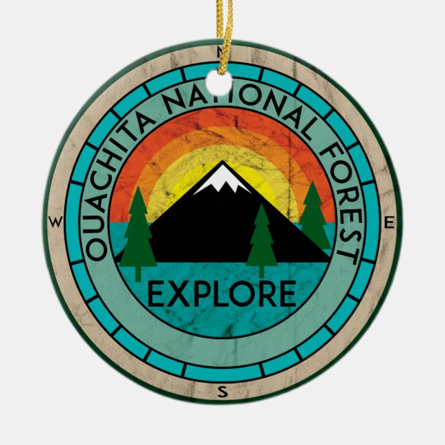 OUACHITA NATIONALSKOGARKANSAS HOT SPRINGS SJÖ JULGRANSPRYDNAD KERAMIK (Framsidan)