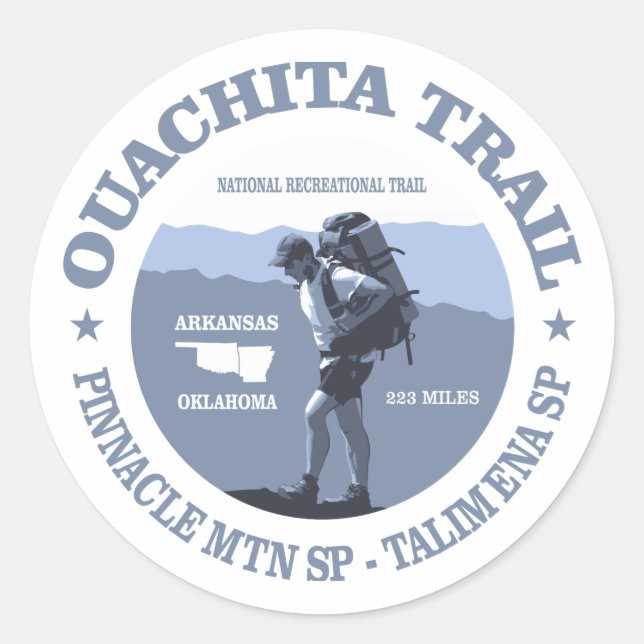 Ouachita Trail Runt Klistermärke (Framsida)