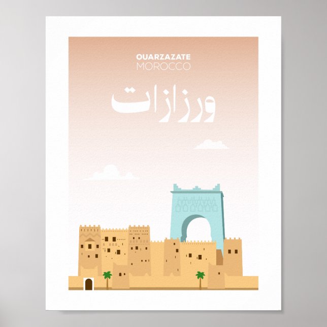 Ouarzazate City Morocco Illustration Poster (Framsidan)