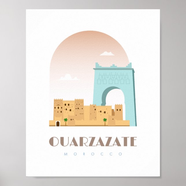 Ouarzazate city morocco Skyline Poster (Framsidan)